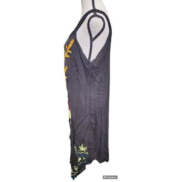 Exist Black Embroidered Boho Dress One Size Flowy Hippie - Picture 6 of 8